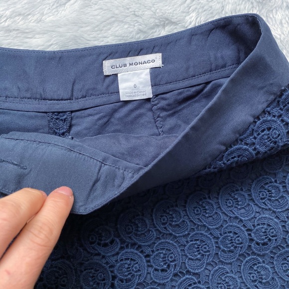 Club Monaco Navy Diaz Lace Shorts - Picture 5 of 8